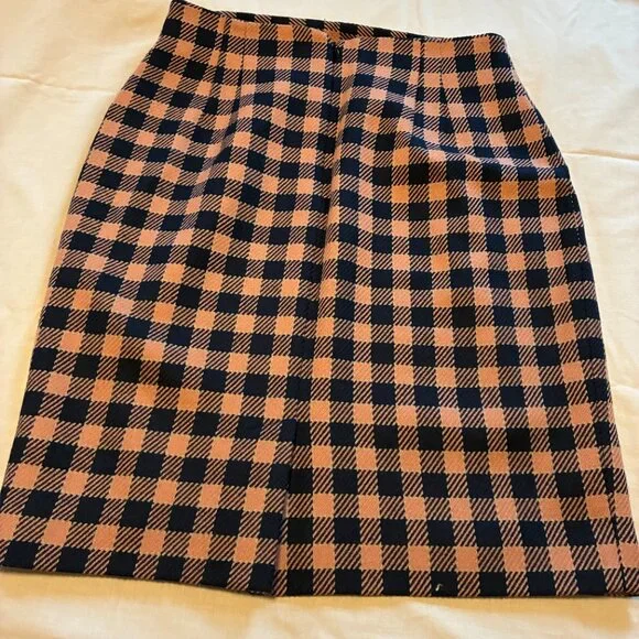 💙 Jones New York Pure Wool Skirt – Size 12 – Blush & Blue, Fully Lined - Picture 3 of 3